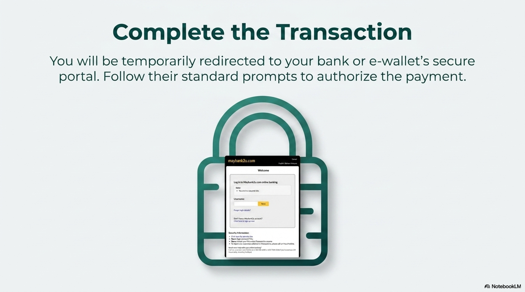 Step 4: Authorize payment via secure banking portal